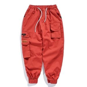 NEW red joggers cargo pants